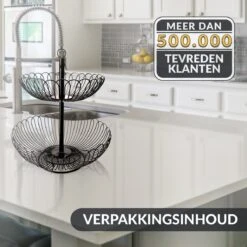 Chefarone Fruit Etagère 2 Laags - Fruitmand Metaal - Fruitschaal - Groentemand - Opberger - Zwart -Skimask 1200x1200 4703