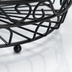 Chefarone Fruit Etagère Met Bananenstandaard - Fruitmand Metaal - Bananenhouder - Fruitschaal 2 Laags - Groentemand - Zwart -Skimask 1200x1200 4710