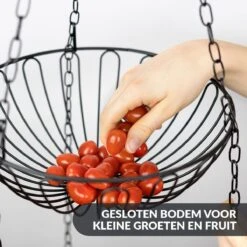 Chefarone Hangende Fruitmand - Fruitschaal 130 CM - Keukenhanger 3 Manden - Fruithangmand - Zwart -Skimask 1200x1200 4753