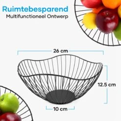 MATTI® - Fruitschaal - Fruitmand - Keuken Accessoires - Trendy Keuken Organizer - Zwart Metaal -Skimask 1200x1200 4787