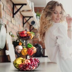 Fruit Monkey - Fruitschaal - Metaal - Zwart - 3 Lagen - Fruitmand -Skimask 1200x1200 4794