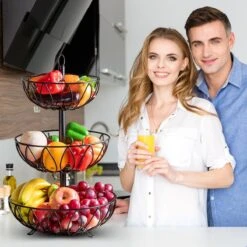 Fruit Monkey - Fruitschaal - Metaal - Zwart - 3 Lagen - Fruitmand -Skimask 1200x1200 4795