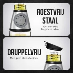 Bolke® Olie- & Azijnstel - Olijfolie Fles Deluxe - Olie Doseerfles - Olie Fles - Keuken - Bbq Accesoires - Oliefles - Doseer Fles- 500ML -Skimask 1200x1200 4838