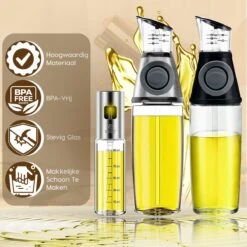 W&Z® Oliefles Met Schenktuit - Olijfolie- & Azijnstel – 500ml - Doseerfles - Navulbaar -Olijfolie Sprayer - BBQ Accesories -Skimask 1200x1200 4851