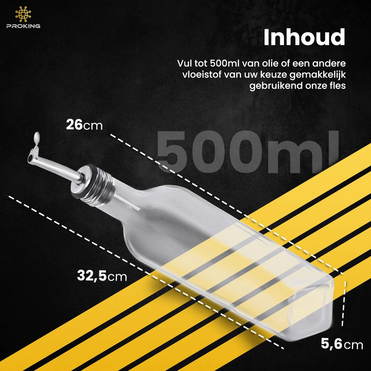 PROKING Olijfolie Fles Met Schenktuit – Olijfoliefles – Schenktuit Olijfolie – Glazen Oliefles – Inclusief Schenktuit, Dop & Trechter – 500 Ml 7 PROKING Olijfolie Fles Met Schenktuit – Olijfoliefles – Schenktuit Olijfolie – Glazen Oliefles – Inclusief Schenktuit, Dop & Trechter – 500 Ml - Afbeelding 5