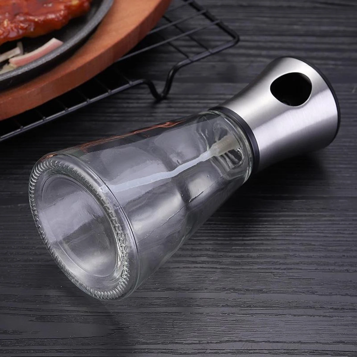 Robuuste Kwaliteit Oliespray RVS Inclusief Trechter - Azijnspray- Verstuiver 200ML- Olijfolie Spray - Avocado Olie Spray - Keuken Spray Olie - Keizer RVS 4 Robuuste Kwaliteit Oliespray RVS Inclusief Trechter - Azijnspray- Verstuiver 200ML- Olijfolie Spray - Avocado Olie Spray - Keuken Spray Olie - Keizer RVS - Afbeelding 2