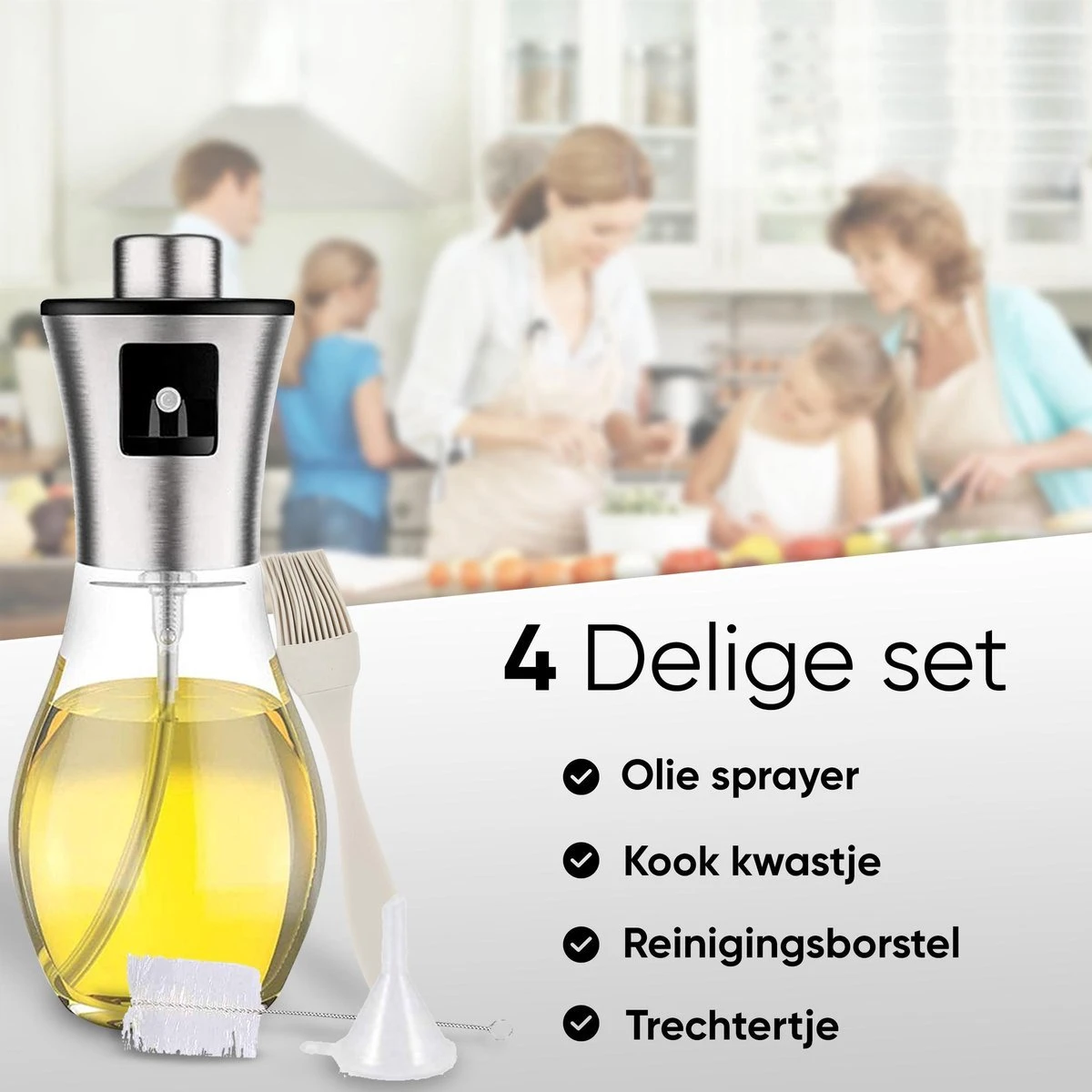 VINESS Olijfolie Sprayer Inclusief Accessoires - Olie Spuit - Olie Pomp - Bakspray - Olieverstuiver - BBQ Accessoires 6 VINESS Olijfolie Sprayer Inclusief Accessoires - Olie Spuit - Olie Pomp - Bakspray - Olieverstuiver - BBQ Accessoires - Afbeelding 4