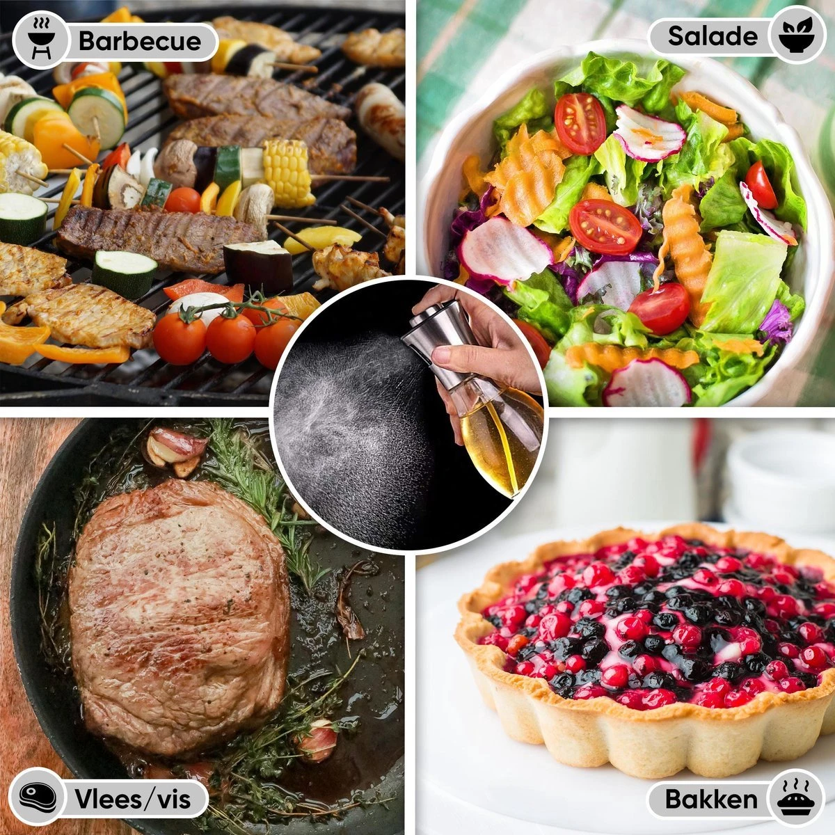 VINESS Olijfolie Sprayer Inclusief Accessoires - Olie Spuit - Olie Pomp - Bakspray - Olieverstuiver - BBQ Accessoires 7 VINESS Olijfolie Sprayer Inclusief Accessoires - Olie Spuit - Olie Pomp - Bakspray - Olieverstuiver - BBQ Accessoires - Afbeelding 5