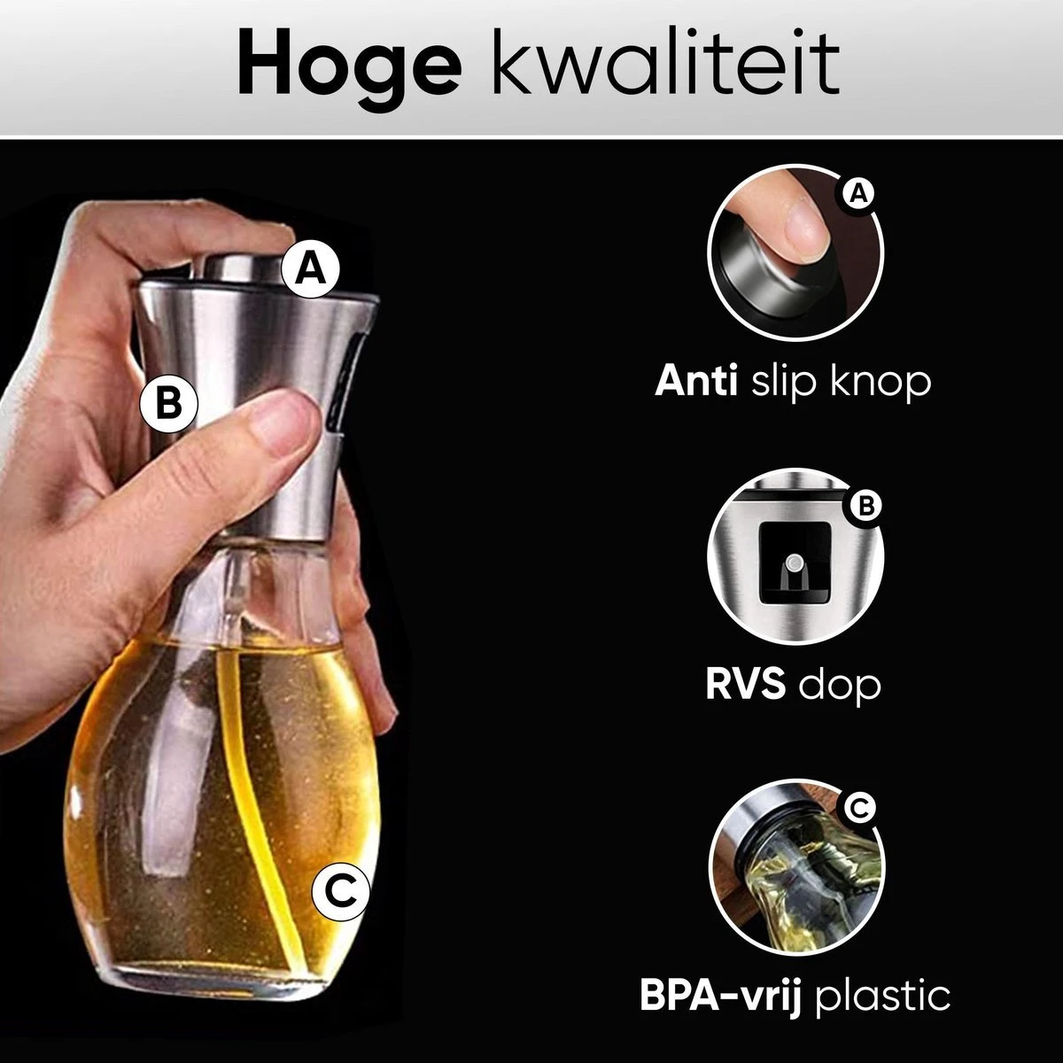 VINESS Olijfolie Sprayer Inclusief Accessoires - Olie Spuit - Olie Pomp - Bakspray - Olieverstuiver - BBQ Accessoires 10 VINESS Olijfolie Sprayer Inclusief Accessoires - Olie Spuit - Olie Pomp - Bakspray - Olieverstuiver - BBQ Accessoires - Afbeelding 8