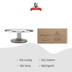 Krumble Taartplateau Draaibaar RVS / Diameter Van Ø31cm / Ideaal Voor Het Snijden En Maken Van Taarten - Geborsteld Chroom 15 Krumble Taartplateau Draaibaar RVS / Diameter Van Ø31cm / Ideaal Voor Het Snijden En Maken Van Taarten - Geborsteld Chroom -Skimask 1200x1200 4987