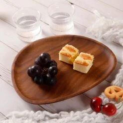 Oliva's - Dienblad / Serveerschaal / Houten Plateau - 21 X 26 Cm - Ovaal - Hout Walnoot -Skimask 1200x1200 5005