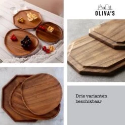 Oliva's - Dienblad / Serveerschaal / Houten Plateau - 21 X 26 Cm - Ovaal - Hout Walnoot -Skimask 1200x1200 5006