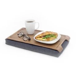 Bosign Laptray Mini (licht) Antislip, Schootkussen, Schoottafel, Laptoptafel Dienblad Met Kussen Walnoot Met Houten Bovenblad - 43 X 23 X 6,5 Cm -Skimask 1200x1200 5063