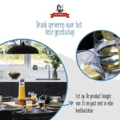 Krumble Karaf Van Glas - Waterkan - Met Deksel - 10,5 X 33 Cm (dxh) - 1,5 Liter - Glas En RVS -Skimask 1200x1200 5085