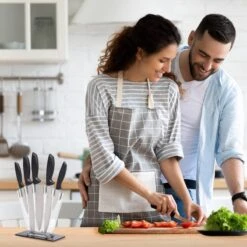 KitchenBrothers Messenset - Met Blok - 7-Delig - Met Messenslijper - RVS/Zwart -Skimask 1200x1200 512