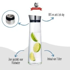 Krumble Karaf Van Glas - 1000ml - 1 Liter - 33 X 9,5 Cm (dxh) - Glazen Waterfles - RVS - Tafel Water 17 Krumble Karaf Van Glas - 1000ml - 1 Liter - 33 X 9,5 Cm (dxh) - Glazen Waterfles - RVS - Tafel Water -Skimask 1200x1200 5120