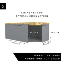 LARS NYSØM Metalen Broodtrommel Met Broodzak 34x18.5x13.5cm Cool Grey -Skimask 1200x1200 5168
