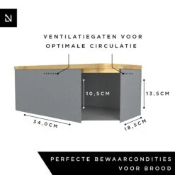 LARS NYSØM Metalen Broodtrommel Met Broodzak 34x18.5x13.5cm Cool Grey -Skimask 1200x1200 5173