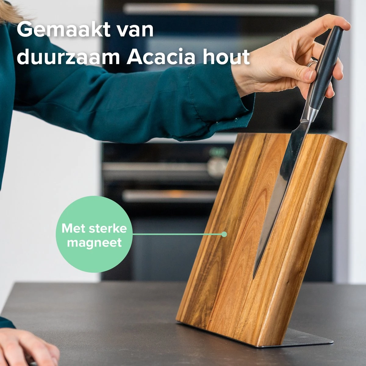 Groot Houten Messenblok Magnetisch Coninx Quin XL | Messenmagneet Zonder Messen | Messenhouder | Antislip - RVS-Acacia Hout 5 Groot Houten Messenblok Magnetisch Coninx Quin XL | Messenmagneet Zonder Messen | Messenhouder | Antislip - RVS-Acacia Hout - Afbeelding 3