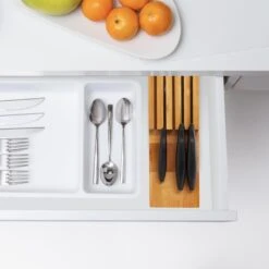 Relaxdays Messenblok Zonder Messen - Bamboe - Messenhouder - Voor Lade - Voor 5 Messen -Skimask 1200x1200 540