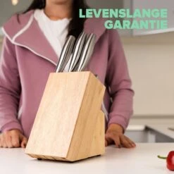 Messenblok Zonder Messen - Houten Messenhouder Van Coninx - Rubberhout Licht - Messenopberger -Skimask 1200x1200 556