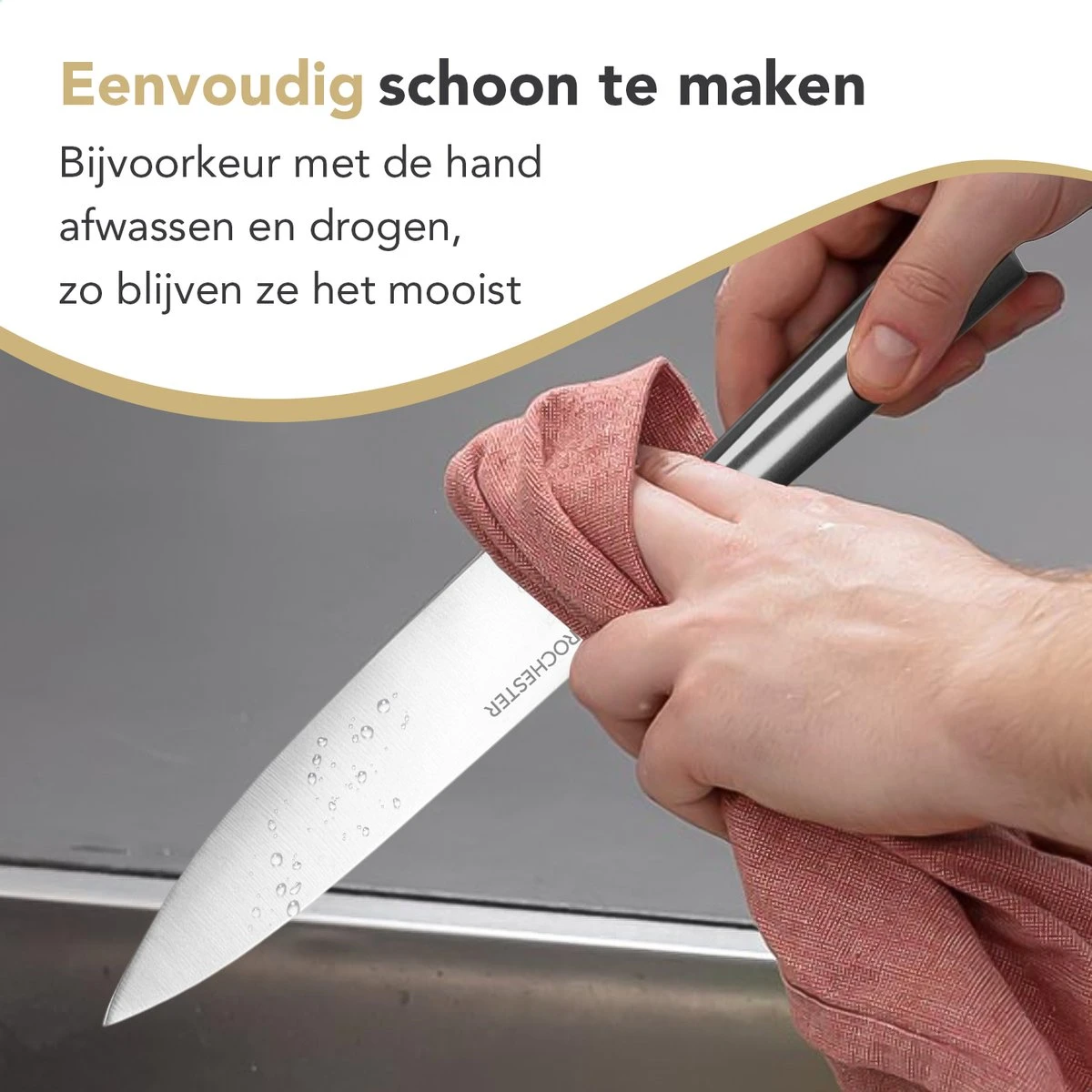 Rochester 14-delige Messenset Met Blok En Messenslijper - Keukenmessen Met Messenblok - RVS - Krasbestendige Coating 13 Rochester 14-delige Messenset Met Blok En Messenslijper - Keukenmessen Met Messenblok - RVS - Krasbestendige Coating - Afbeelding 11
