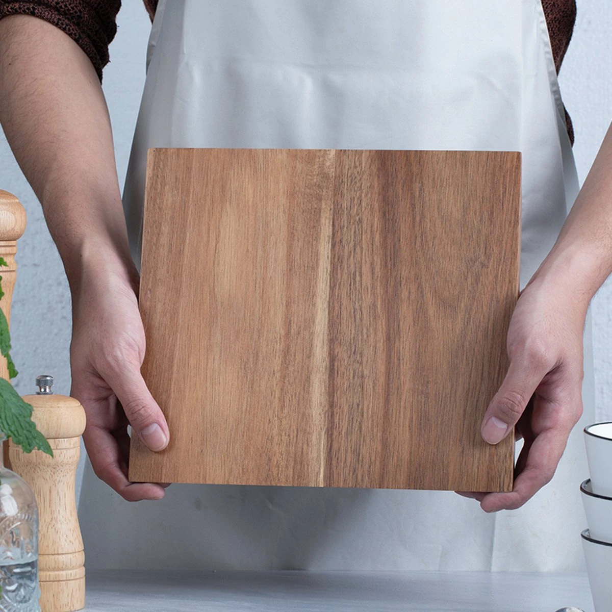 Faseras Messenblok Zonder Messen - Magnetisch - Acaciahout - Messenhouder - Zwart Met Stippen 4 Faseras Messenblok Zonder Messen - Magnetisch - Acaciahout - Messenhouder - Zwart Met Stippen - Afbeelding 2