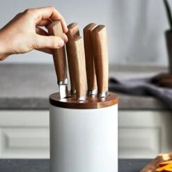 Springlane Messenset Acaciahout - 6-delig Incl. Keramiek Messenblok -Skimask 1200x1200 612