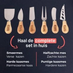 Triple J® Kaasmessen Set - Bamboe - Kaasplank - Set Van 6 Kaasmesjes -Skimask 1200x1200 696