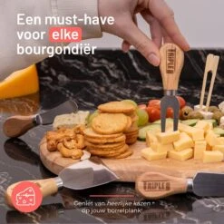 Triple J® Kaasmessen Set - Bamboe - Kaasplank - Set Van 6 Kaasmesjes -Skimask 1200x1200 698