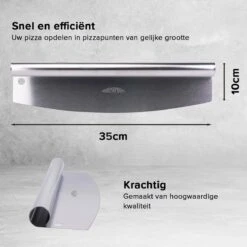 Nimma® Pizzasnijder - Wiegemes - Pizzames - Pizza Cutter - Incl. E-Book - RVS -Skimask 1200x1200 738