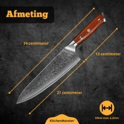 KitchenMonster® Koksmes Damascus Mes 34 Cm - Keukenmes Geschikt Voor Vlees/Vis/Groenten/Brood - 67 Lagen Damascus Staal - Inclusief Houten Mesbeschermer 16 KitchenMonster® Koksmes Damascus Mes 34 Cm - Keukenmes Geschikt Voor Vlees/Vis/Groenten/Brood - 67 Lagen Damascus Staal - Inclusief Houten Mesbeschermer -Skimask 1200x1200 75
