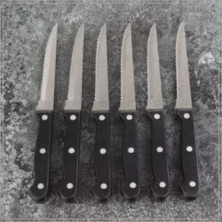 OTIX Steakmessen - Set Van 6 Stuks - Zwart - Vaatwasserbestendig - 21x2x1,5cm - Steakmessenset - RVS 21 OTIX Steakmessen - Set Van 6 Stuks - Zwart - Vaatwasserbestendig - 21x2x1,5cm - Steakmessenset - RVS -Skimask 1200x1200 782