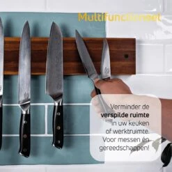 VDN Magnetische Messenhouder – Acacia Hout – Extra Groot – 7 Tot 9 Messen – Messenstrip -Skimask 1200x1200 829