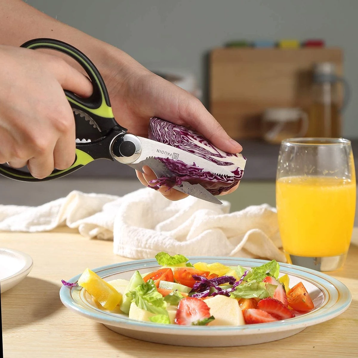 Paudin Demontabele Multifunctionele 4 In 1 Keukenschaar – Tweedelige Vlijmscherpe Roestvrijstalen Schaar - Makkelijk Schoon Te Maken - Uit Elkaar Te Halen Voor Betere Hygiëne 10 Paudin Demontabele Multifunctionele 4 In 1 Keukenschaar – Tweedelige Vlijmscherpe Roestvrijstalen Schaar - Makkelijk Schoon Te Maken - Uit Elkaar Te Halen Voor Betere Hygiëne - Afbeelding 8