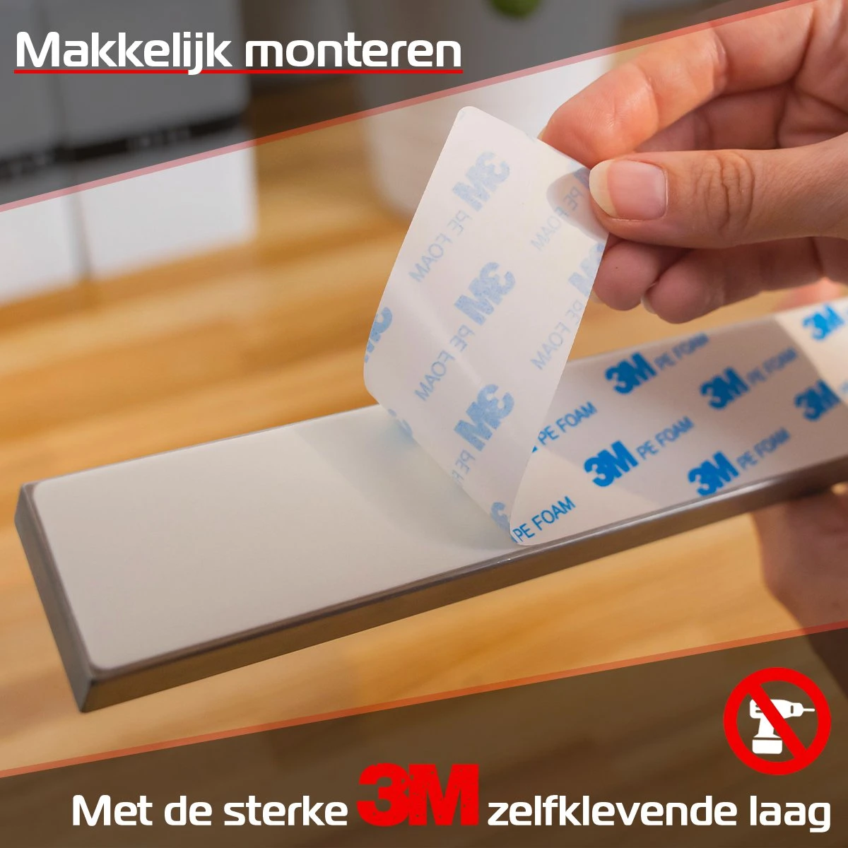 AWEMOZ Magnetische Messenhouder - Messenmagneet - Messenblok - Messenrek - Messenstrip - Zelfklevende Magneet Strip Voor Messen - 50 Cm 5 AWEMOZ Magnetische Messenhouder - Messenmagneet - Messenblok - Messenrek - Messenstrip - Zelfklevende Magneet Strip Voor Messen - 50 Cm - Afbeelding 3