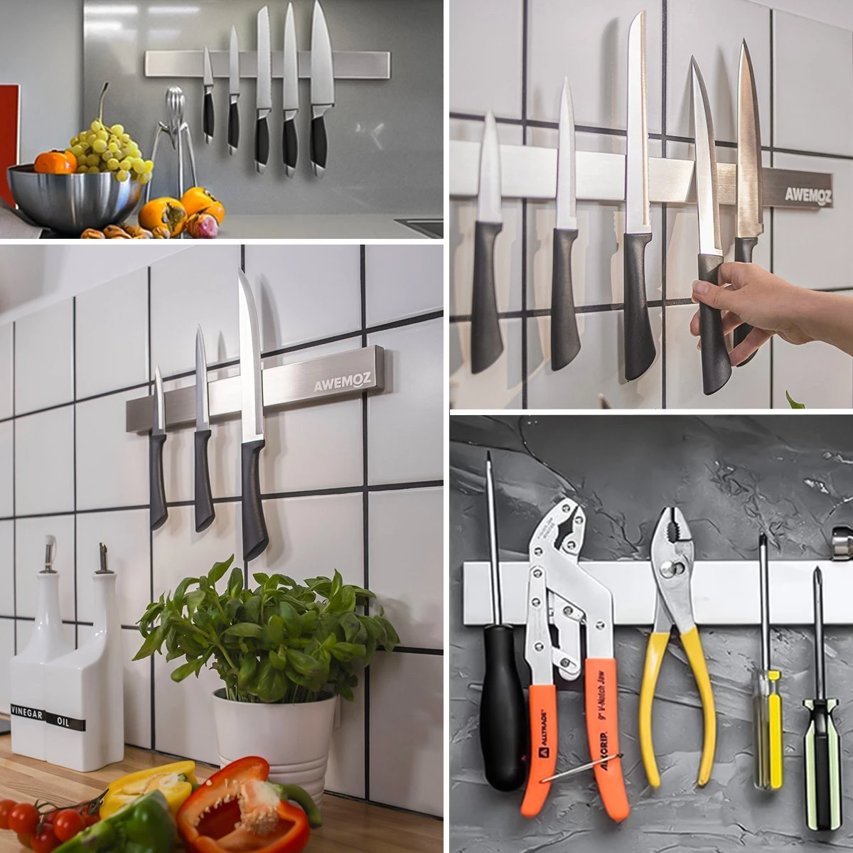 AWEMOZ Magnetische Messenhouder - Messenmagneet - Messenblok - Messenrek - Messenstrip - Zelfklevende Magneet Strip Voor Messen - 50 Cm 8 AWEMOZ Magnetische Messenhouder - Messenmagneet - Messenblok - Messenrek - Messenstrip - Zelfklevende Magneet Strip Voor Messen - 50 Cm - Afbeelding 6