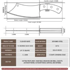 Slagersmes - Handmade - Hak Mes - BBQ - Mes - Mannen - Koken - BBQ Master - Carbon Staal - Stoer - Hak Bijltje - Handgemaakt - Koksmes - CADEAU TIP! -Skimask 1200x1200 890