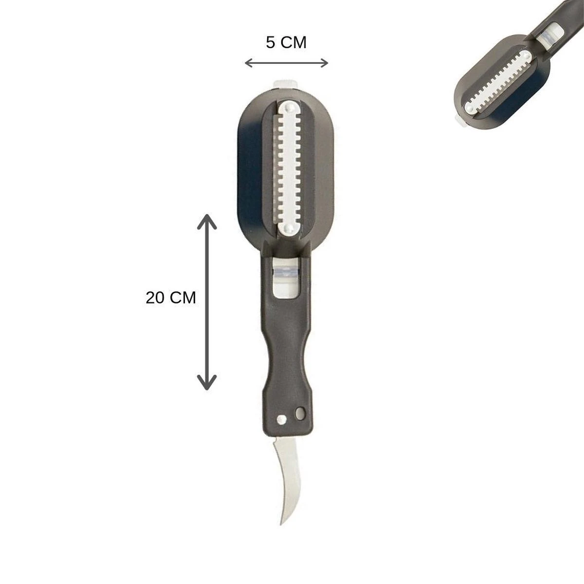 Merkloos Vis Schubben Schraper Met Handig Opvangbakje En Ingewanden Mes 6 Merkloos Vis Schubben Schraper Met Handig Opvangbakje En Ingewanden Mes - Afbeelding 4