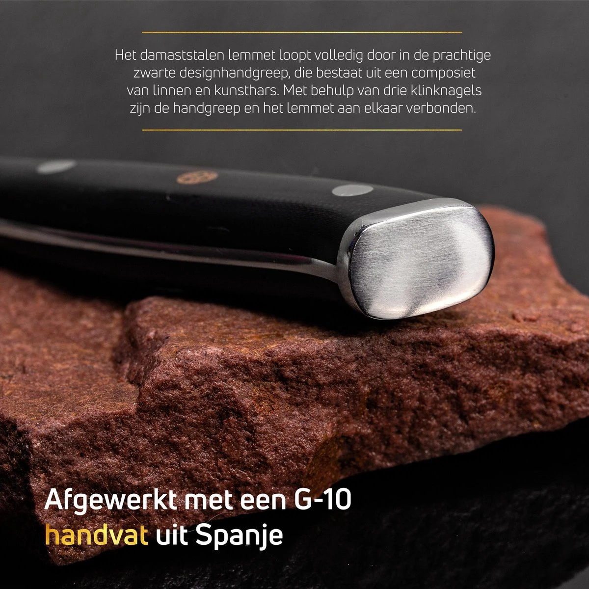 VDN Universeel Officemes Damascus - Elegance Serie - VG-10 Japans Damaststaal - 67 Lagen Staal 5 VDN Universeel Officemes Damascus - Elegance Serie - VG-10 Japans Damaststaal - 67 Lagen Staal - Afbeelding 3