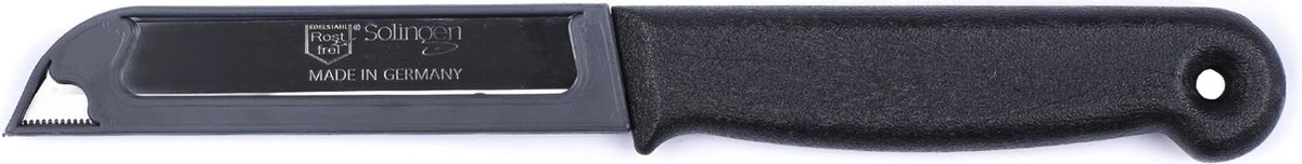 Solingen Kartelmes - Tomatenmes Met Kartel - RVS - 18,5 Cm Met "Blade Cover" - Zwart 3 Solingen Kartelmes - Tomatenmes Met Kartel - RVS - 18,5 Cm Met "Blade Cover" - Zwart