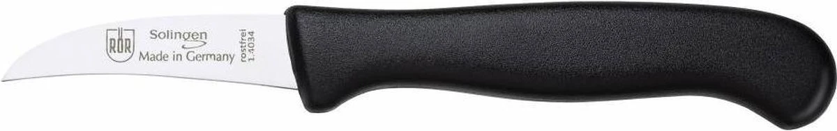RÖR Solingen Schilmesje Krom / Gebogen - Kunststof Handvat - RVS Lemmet - Zwart 4 RÖR Solingen Schilmesje Krom / Gebogen - Kunststof Handvat - RVS Lemmet - Zwart - Afbeelding 2