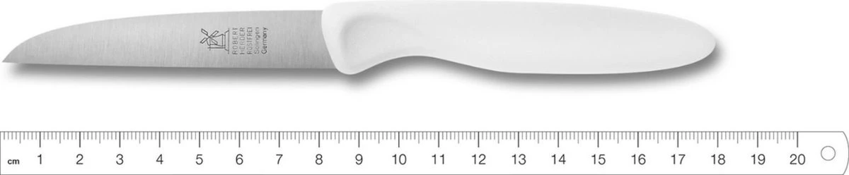 Robert Herder Molenmes - Schilmesje - Aardappelmes - Roestvrij Hv Plastiek Wit 6 Robert Herder Molenmes - Schilmesje - Aardappelmes - Roestvrij Hv Plastiek Wit - Afbeelding 4