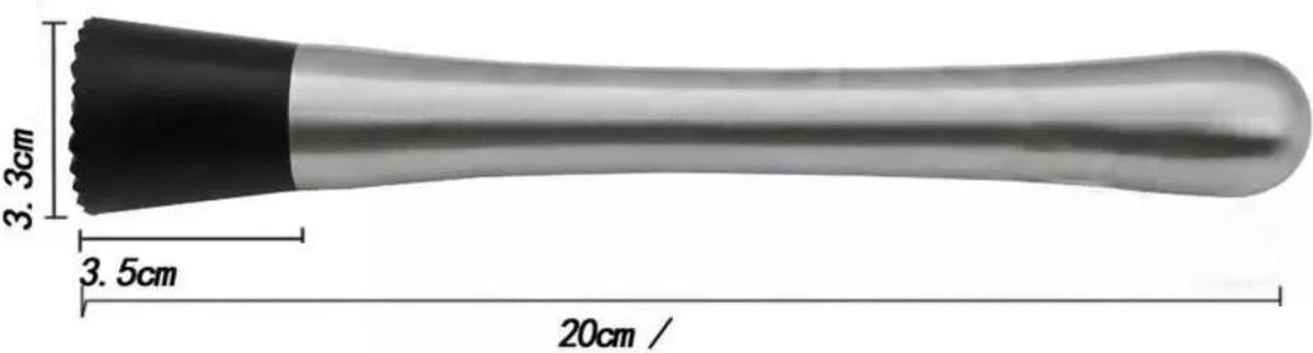 Thuys Cocktailstamper - Cocktail Stamper - Muddler - Tonic Stamper - Citroen Stamper - RVS - Zilver 4 Thuys Cocktailstamper - Cocktail Stamper - Muddler - Tonic Stamper - Citroen Stamper - RVS - Zilver - Afbeelding 2