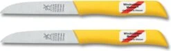 Robert Herder Molenmes - Schilmesje - Klassiker 1966 - Recht Lemmet 85 Mm - Roestvrijstaal - Kunststof Heft - Geel - 2 Stuks