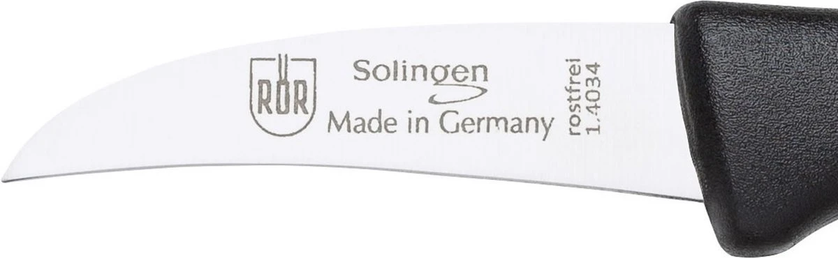 RÖR Solingen Schilmesje Krom / Gebogen - Kunststof Handvat - RVS Lemmet - Zwart 5 RÖR Solingen Schilmesje Krom / Gebogen - Kunststof Handvat - RVS Lemmet - Zwart - Afbeelding 3