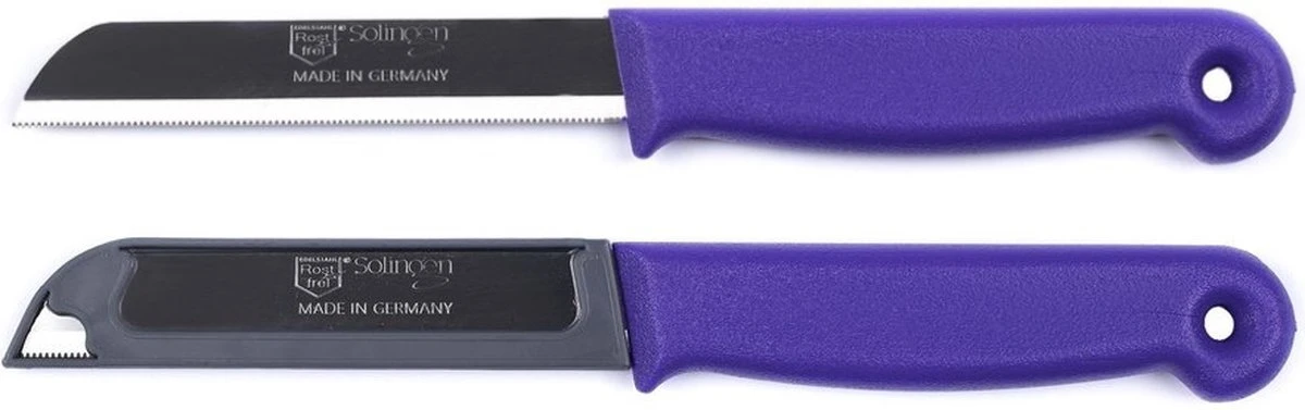Solingen Kartelmes - Tomatenmes Met Kartel - RVS - 18,5 Cm Met "Blade Cover" - Mix - 6 Stuks 7 Solingen Kartelmes - Tomatenmes Met Kartel - RVS - 18,5 Cm Met "Blade Cover" - Mix - 6 Stuks - Afbeelding 5