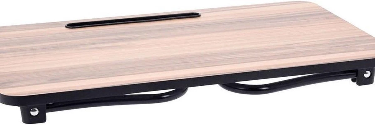 Dienblad - Uitklapbare Pootjes - Zwart Metaal - Ontbijt Op Bed - MDF - 52x30x22 Cm 8 Dienblad - Uitklapbare Pootjes - Zwart Metaal - Ontbijt Op Bed - MDF - 52x30x22 Cm - Afbeelding 6