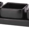 Excellent Houseware Amuse/tapas/saus Schaaltjes Met Serveerplankje - Aardewerk - Mat Zwart -Skimask 1200x407 1