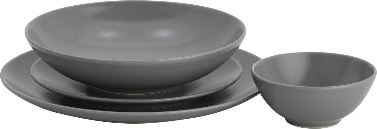 Lite-Body Serviesset Hermes - Grijs Mat - 6 Personen - 24 Delig 4 Lite-Body Serviesset Hermes - Grijs Mat - 6 Personen - 24 Delig - Afbeelding 2